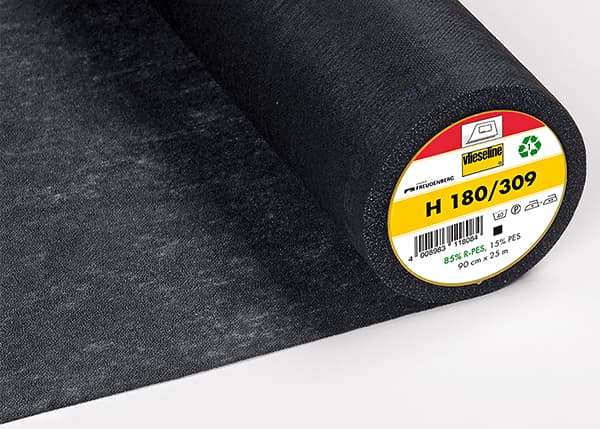 Vlieseline H180 Флизелин очень легкий и мягкий, черный Легкая и мягкая клеевая прокладка