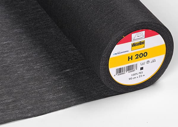 Vlieseline H200 Флизелин легкий, черный Легкая клеевая прокладка