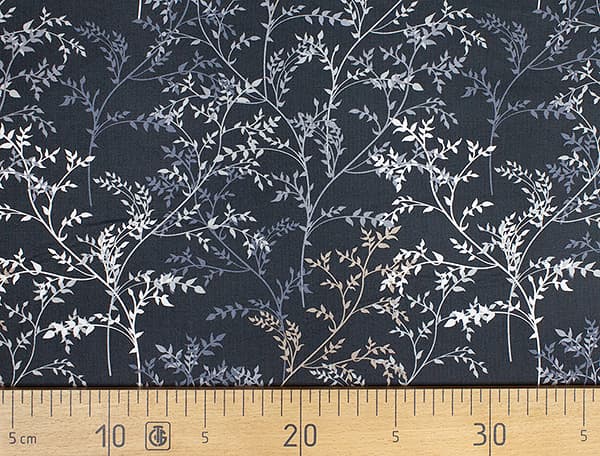 Ткань Gütermann Good Vibes (веточки на темно-сером) undefined