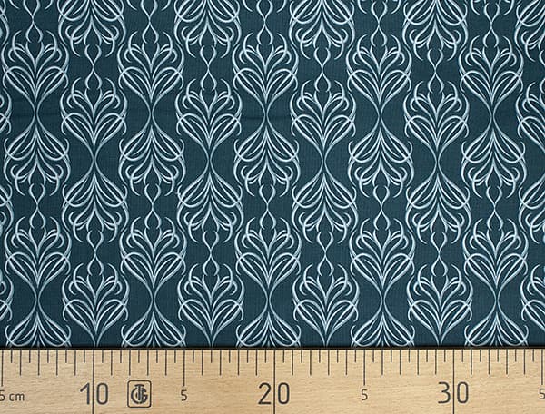 Ткань Gütermann Good Vibes (вензеля на сине-зеленом) undefined