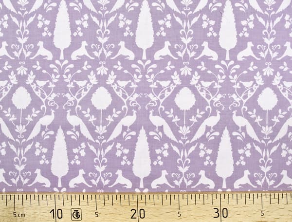 Ткань Gütermann Notting Hill (сиреневый/белые растения и животные) undefined