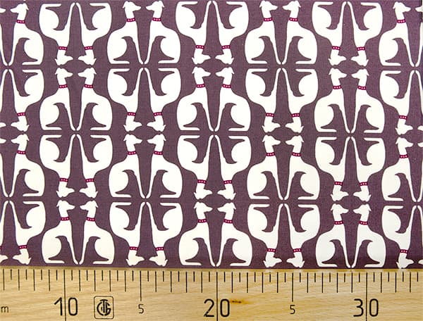 Ткань Gütermann Fenton House (сливовый/белые собаки) undefined