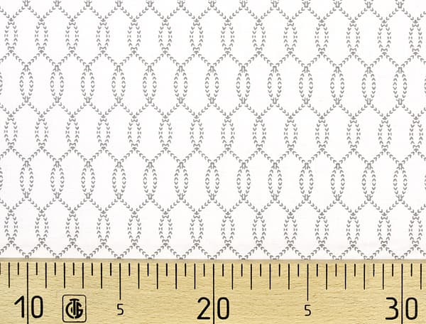 Ткань Gütermann Long Island (белый/ажурный серый рисунок) undefined