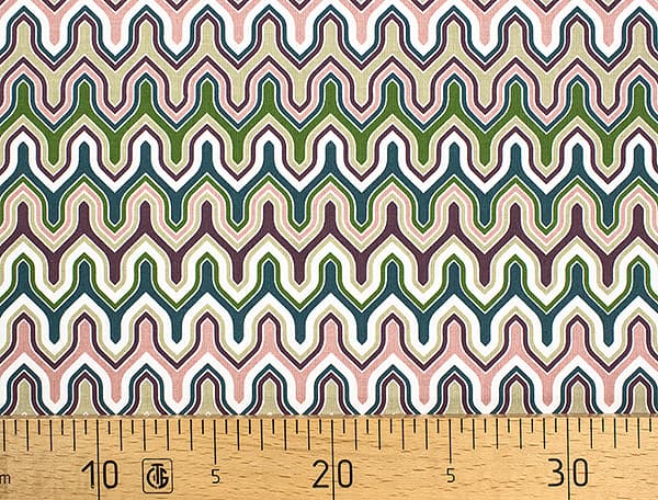 Ткань Gütermann Marrakesch (зиг-заг зеленый с розовым) undefined