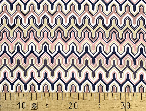 Ткань Gütermann Marrakesch (зиг-заг дымчато-розовый с синим) undefined