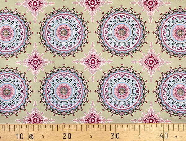 Ткань Gütermann Marrakesch (оливковый/голубая мандала) undefined