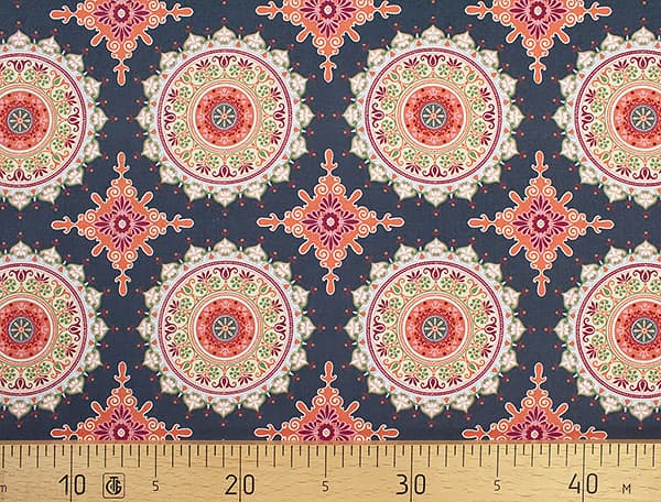 Ткань Gütermann Marrakesch (синий/оливковая мандала) undefined