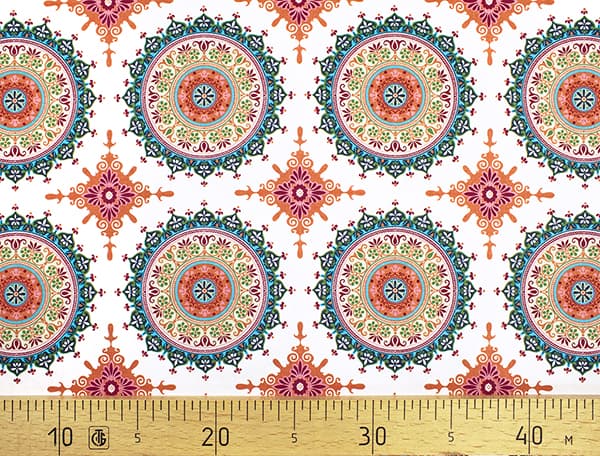 Ткань Gütermann Marrakesch (белый/оливковая мандала) undefined