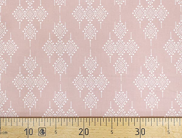 Ткань Gütermann Marrakesch (дымчато-розовый/белый ромбо-капельный узор) undefined
