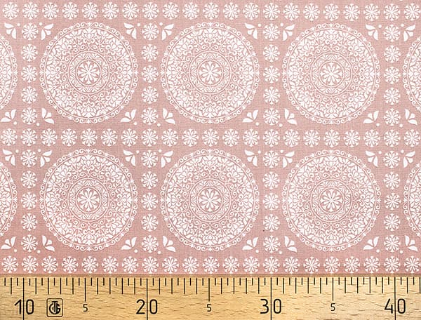 Ткань Gütermann Marrakesch (дымчато-розовый/белая мандала) undefined