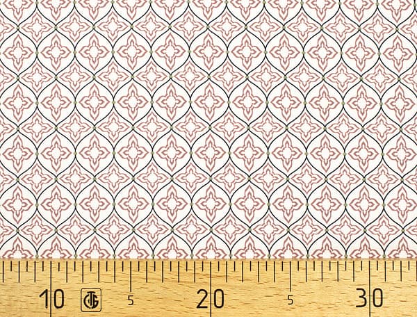 Ткань Gütermann Marrakesch (дымчато-розовый восточный ромбовидный узор на белом) undefined