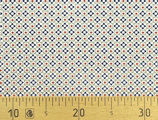 Ткань Gütermann Marrakesch (оливковый/мелкий синий орнамент) undefined