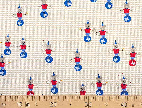 Ткань Gütermann Circus (мышонок на шаре на бежевом) undefined