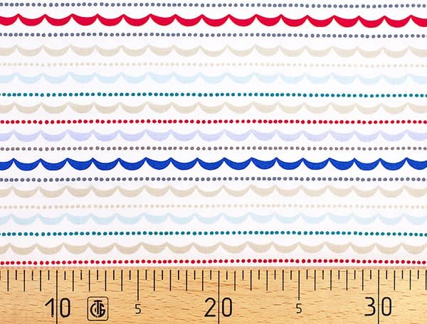 Ткань Gütermann Circus (голубой/разноцветные гирлянды на белом) undefined