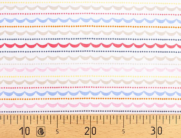 Ткань Gütermann Circus (розовый/разноцветные гирлянды на белом) undefined