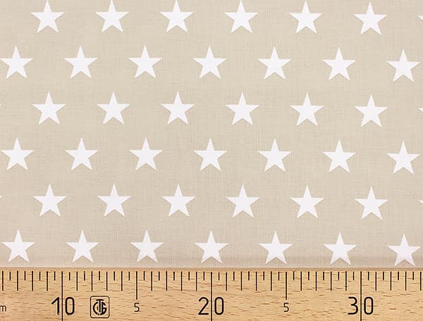 Ткань Gütermann Circus (белые звезды на бежевом) undefined
