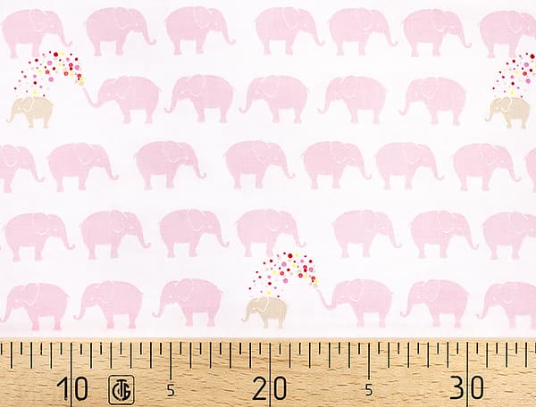 Ткань Gütermann Circus (розовые слоны на белом) undefined