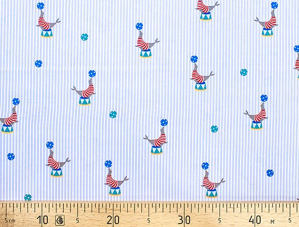 Ткань Gütermann Circus (морской котик на голубом) undefined