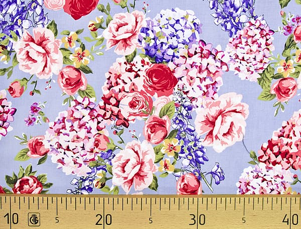 Ткань Gütermann Portofino (голубой в цветах) undefined