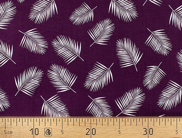 Ткань Gütermann Blooms (белая веточка на баклажановом) undefined