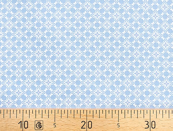 Ткань Gütermann Blooms (белый ромбовидный узор на голубом) undefined