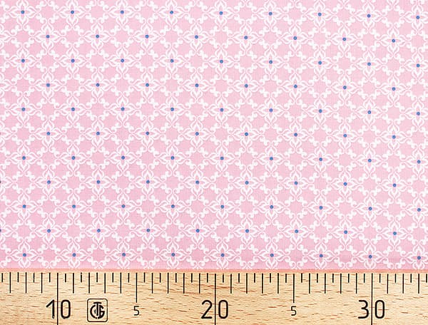 Ткань Gütermann Blooms (белый ромбовидный узор на розовом) undefined