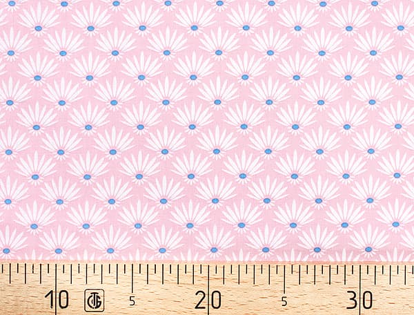 Ткань Gütermann Blooms (белый цветочный орнамент на розовом) undefined