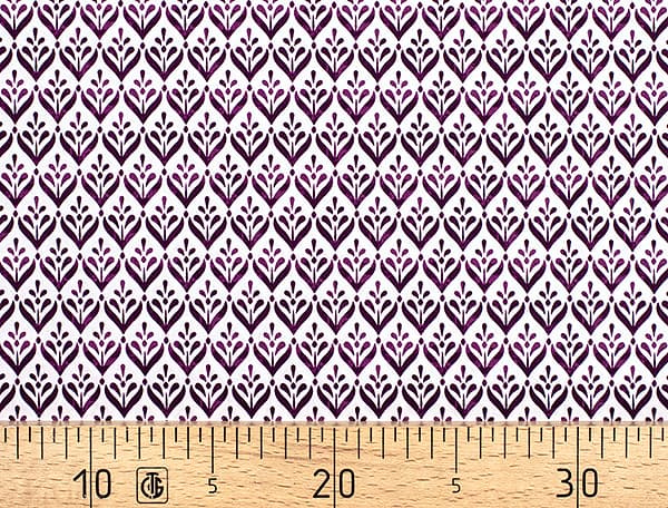 Ткань Gütermann Blooms (баклажановый узор на белом) undefined