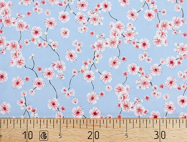 Ткань Gütermann Blooms (мелкие розовые цветочки на голубом) undefined