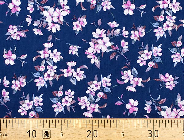 Ткань Gütermann Blooms (веточки с мелкими цветами на синем) undefined
