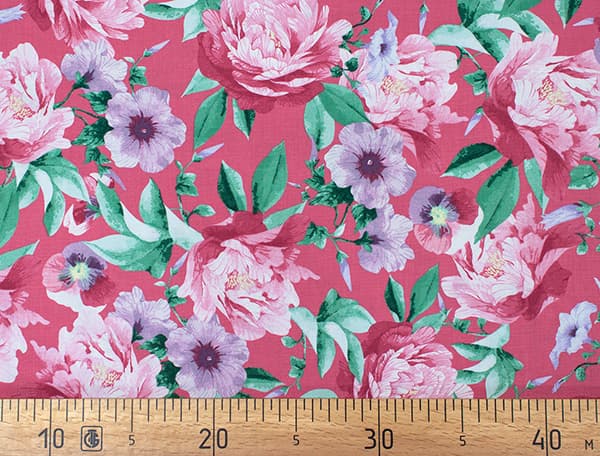 Ткань Gütermann Cosy Mood (цветы на красном) undefined