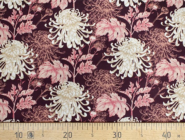 Ткань Gütermann Elegant Spirit (хризантемы на бордовом) undefined