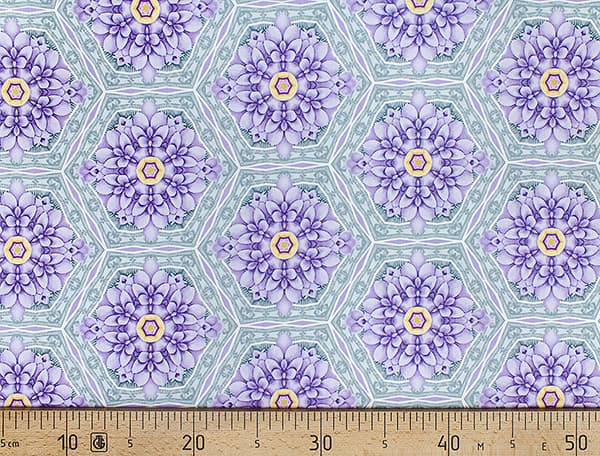 Ткань Gütermann Light Breeze (сиренево-бирюзовый цветочный калейдоскоп) undefined