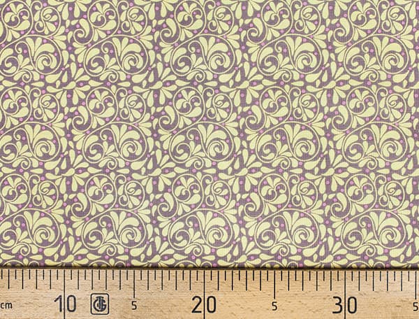 Ткань Gütermann Light Breeze (желтые веточки на серо-сиреневом) undefined