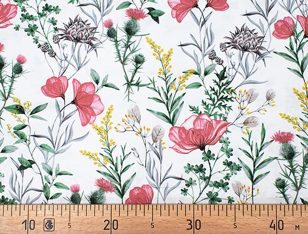 Ткань Gütermann Natural Beauty (цветы на белом) undefined