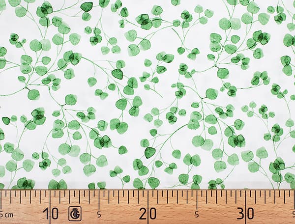 Ткань Gütermann Natural Beauty (зеленые веточки на белом) undefined