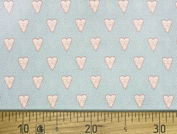 Ткань Gütermann With Love (голубой/сердце с бантиком) undefined