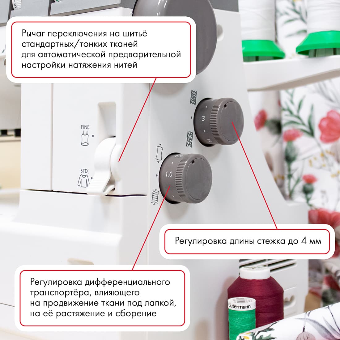 3-х игольная 5-ти ниточная плоскошовная машина Janome CoverPro 3000 - №6
