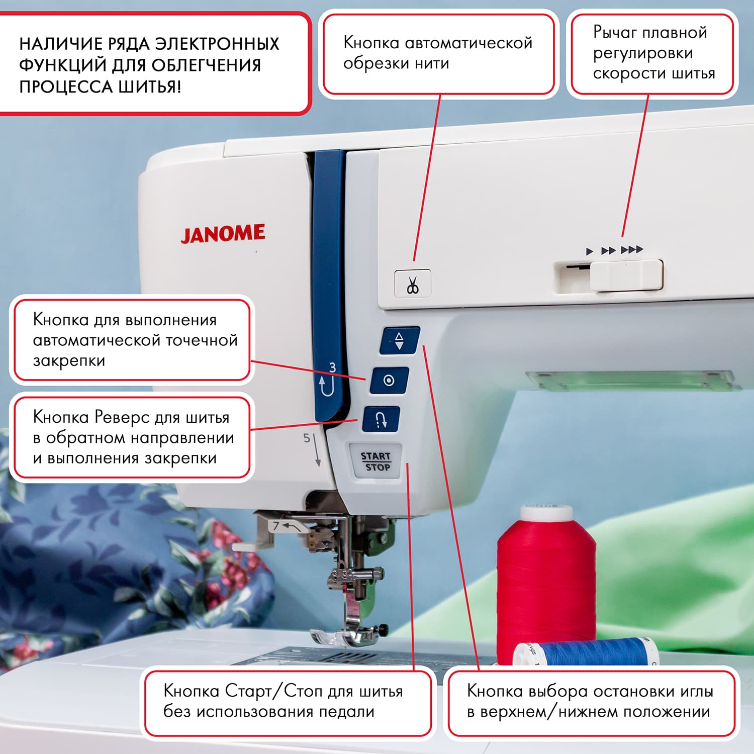 Швейная машина с микропроцессорным управлением Janome Skyline S6 - №8