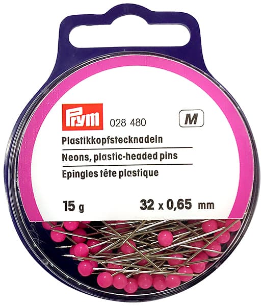 Булавки с пластиковыми розовыми головками 32х0,6мм в банке 15г undefined