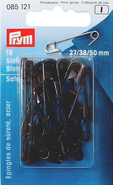 Булавки английские черные  27/38/50мм 18шт undefined