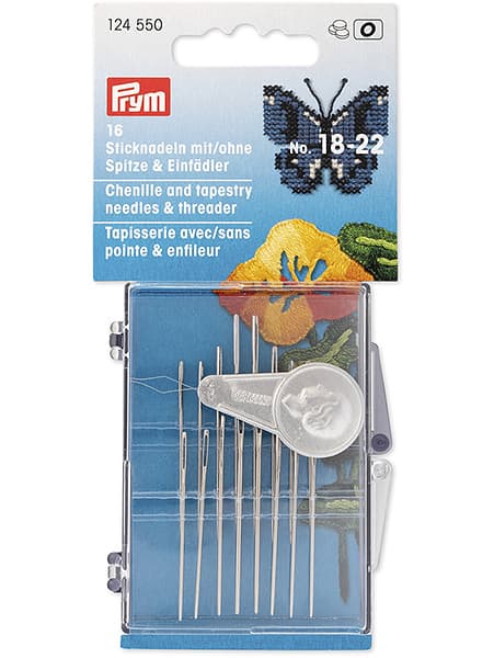 Набор игл для вышивания №18-22 16шт с нитевдевателем в коробочке undefined