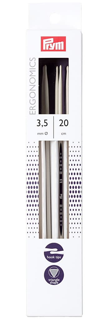 Спицы чулочные эргономичные Prym Ergonomics 20см/3,5мм (5шт)