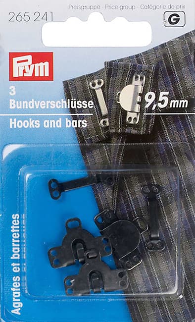 Крючки для брюк и юбок чёрные 9,5мм 3шт undefined