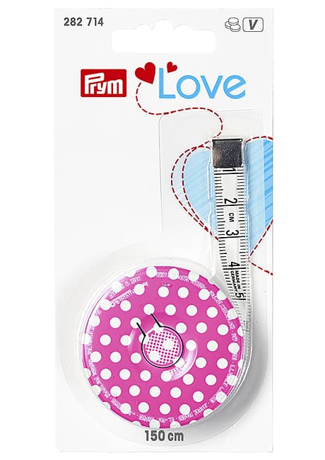 Рулетка портновская Prym Love с сантиметровой шкалой 1.5м, розовая undefined