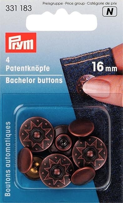 Кнопки "Холостяк" с острым стержнем медь 16mm (8шт) undefined