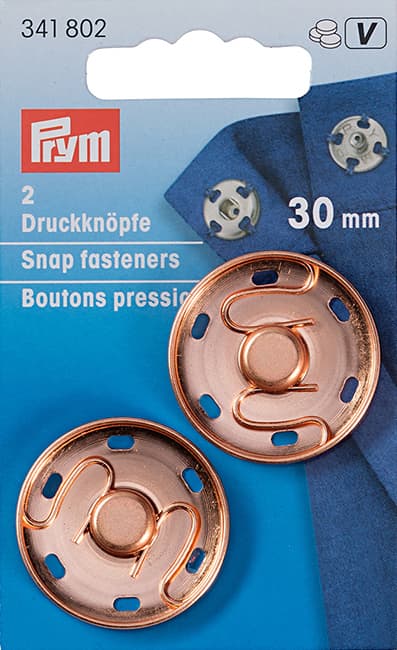 Пришивные кнопки 30мм розовое золото 2шт undefined