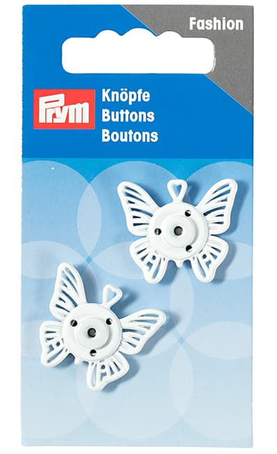 Пришивные кнопки Бабочка 25мм (2 шт) белые undefined