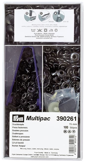Кнопки Prym Anorak черный 15мм (multipac, 100шт) undefined