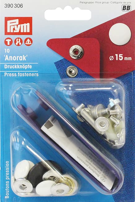 Кнопки "Anorak Color" белый 15мм (10шт) undefined